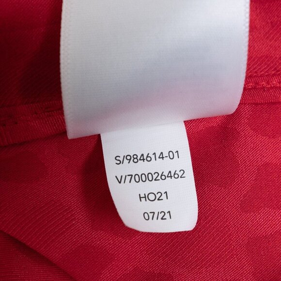 Athleta Urbanite Textured Top Red Long Sleeve Button Down Blouse Cheetah Print - Picture 14 of 14